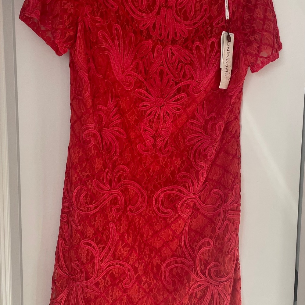 Sue  Wong Red Cocktail Dress.